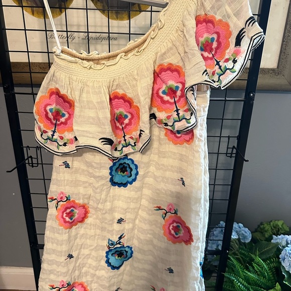 Anthropologie Pink and Blue Asymmetrical Sundress - Picture 7 of 12